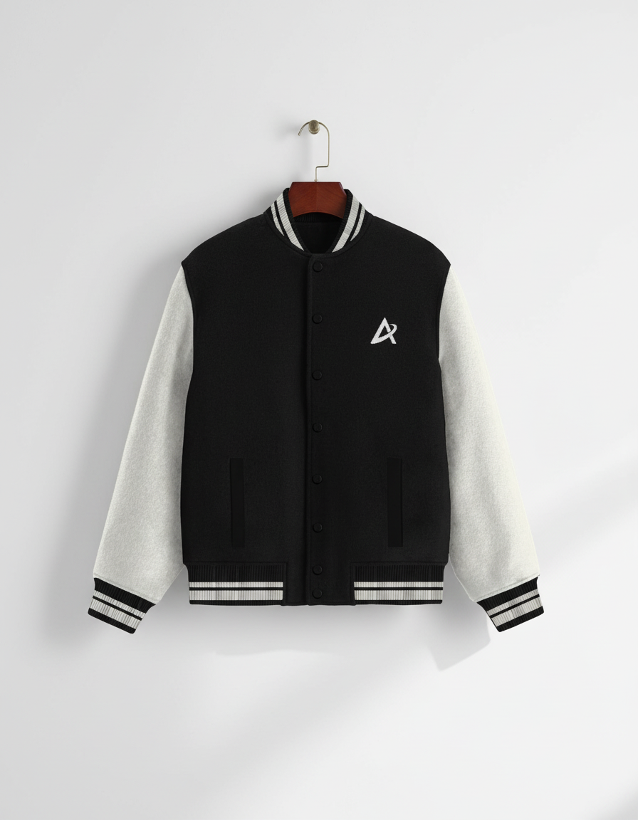 Classic Varsity Jacket - Black