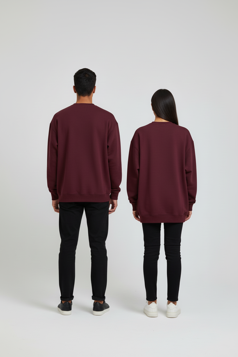Classic Oversized Sweatshirt - Maroon