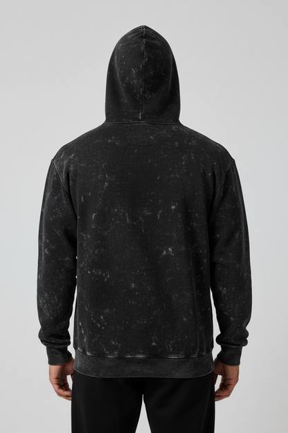 Classic Acid Washed Hoodie - Black