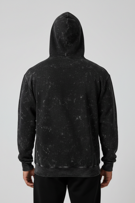Classic Acid Washed Hoodie - Black
