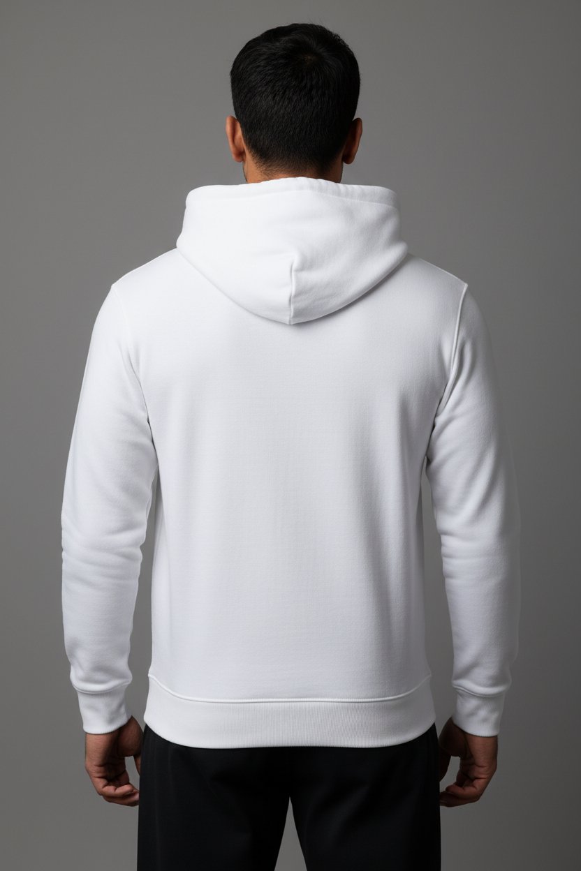 Classic Zip Hoodie - White