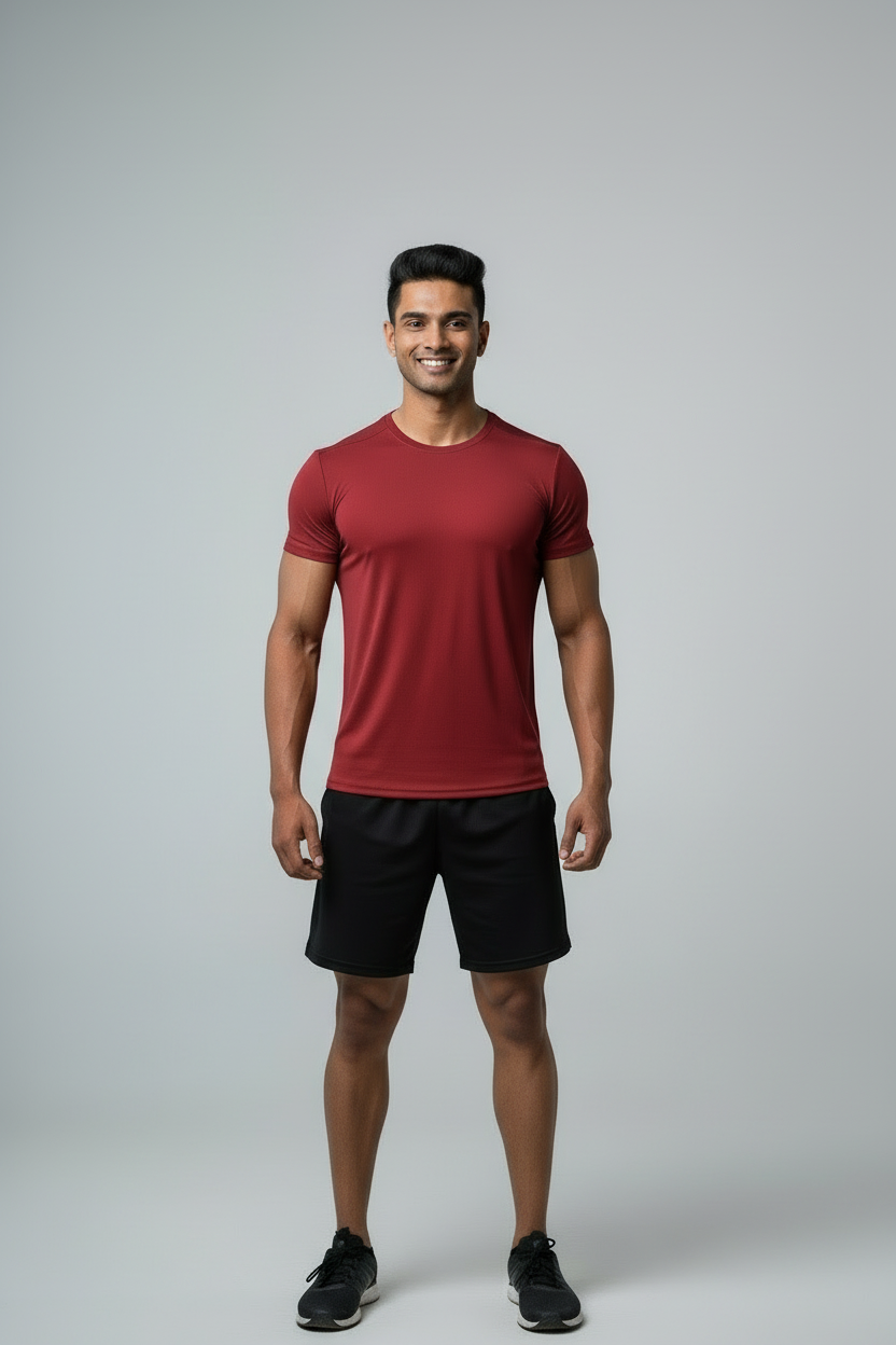 Classic Active Stretch Tee - Crimson Red