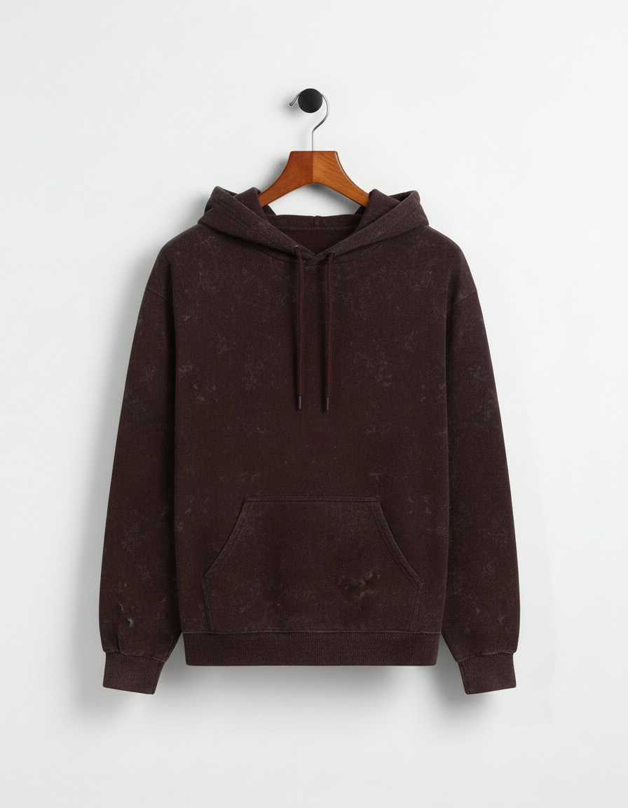 Classic Acid Washed Hoodie - Maroon