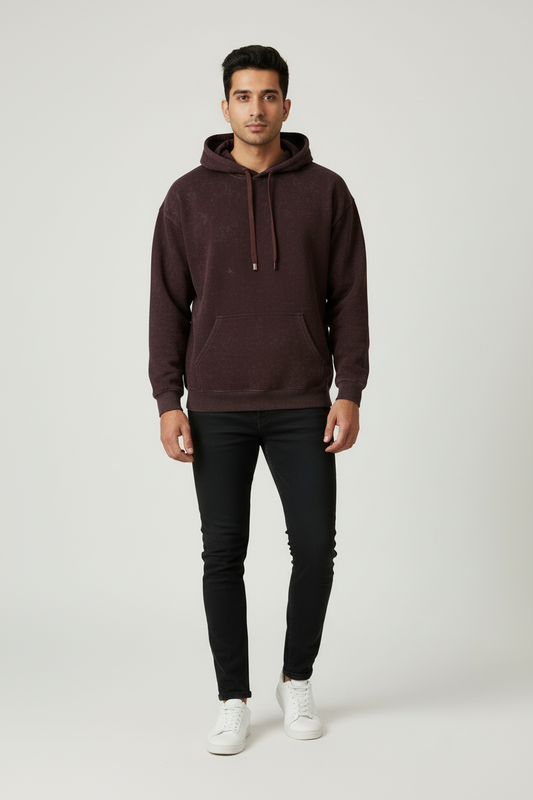 Classic Acid Washed Hoodie - Maroon