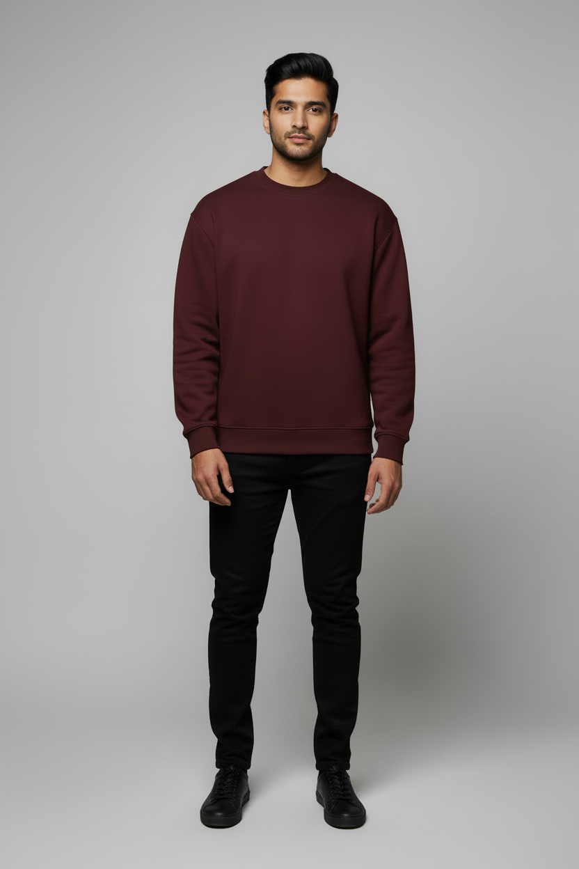 Classic Oversized Sweatshirt - Maroon