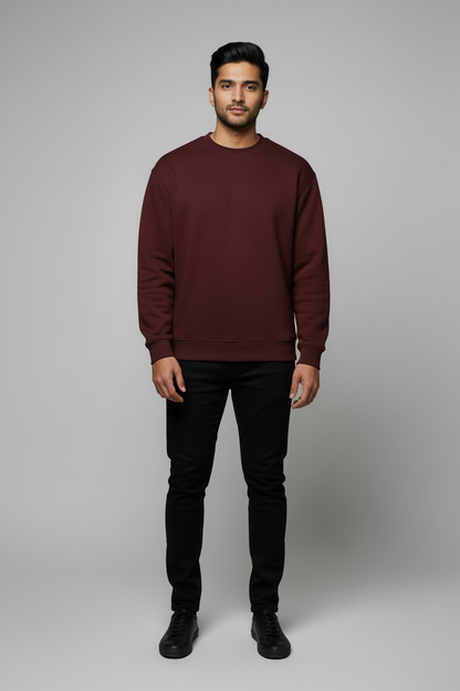 Classic Oversized Sweatshirt - Maroon
