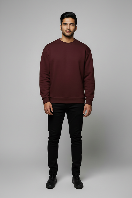 Classic Oversized Sweatshirt - Maroon