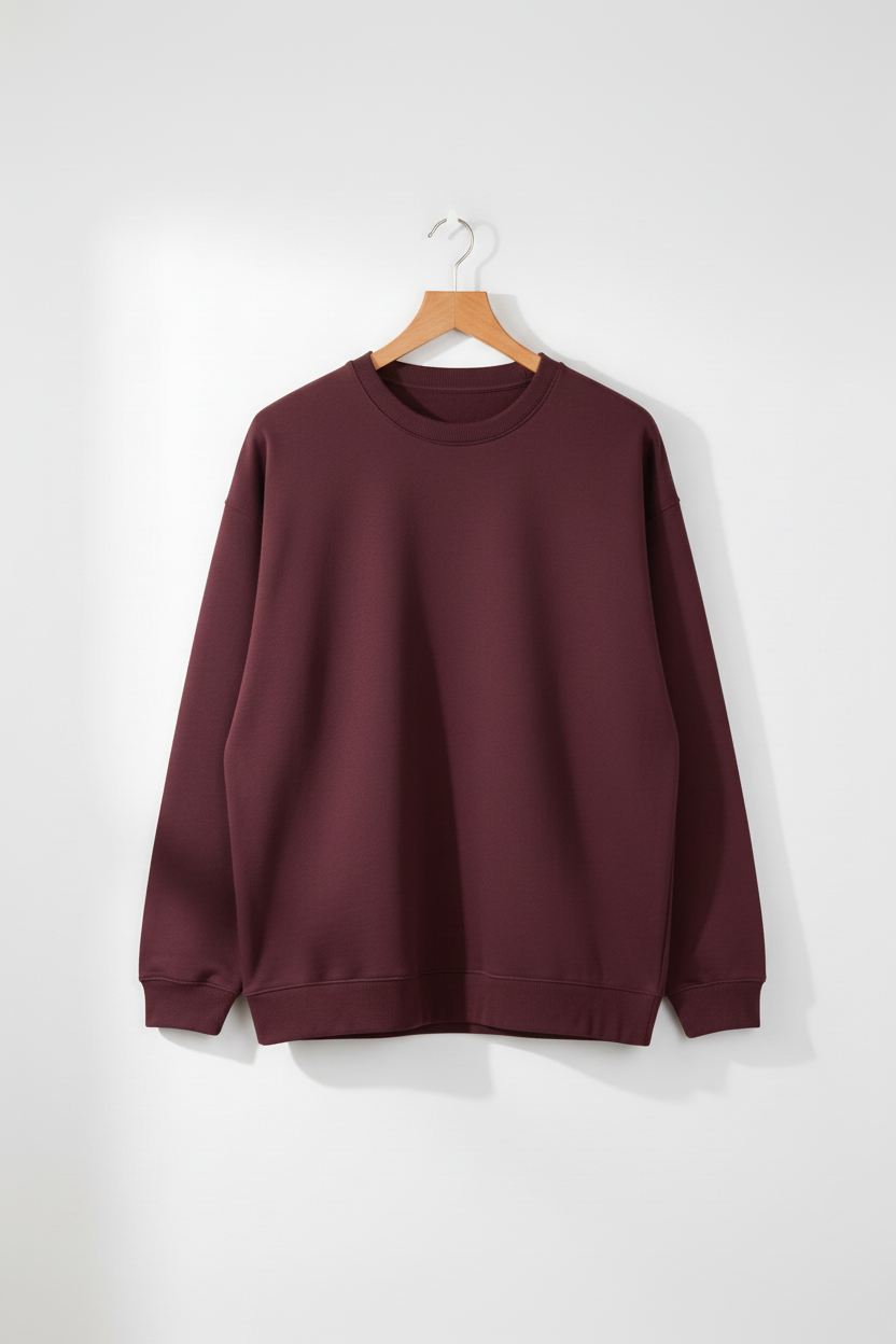 Classic Oversized Sweatshirt - Maroon