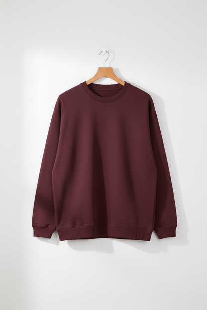 Classic Oversized Sweatshirt - Maroon