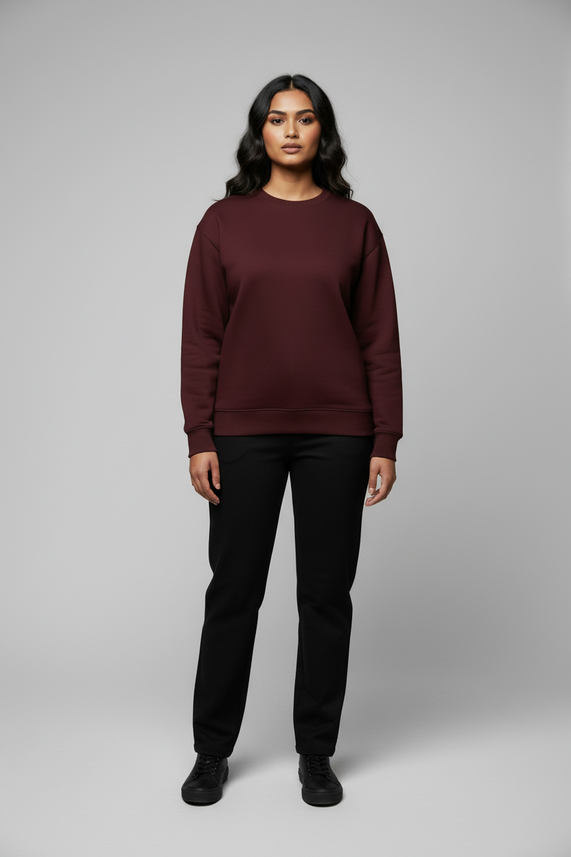 Classic Oversized Sweatshirt - Maroon