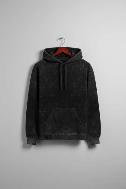 Classic Acid Washed Hoodie - Black