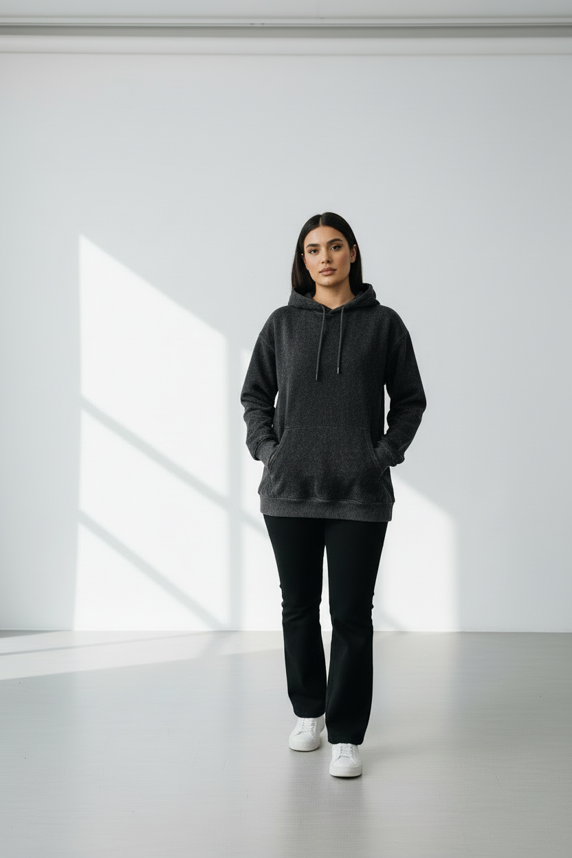 Classic Acid Washed Hoodie - Black