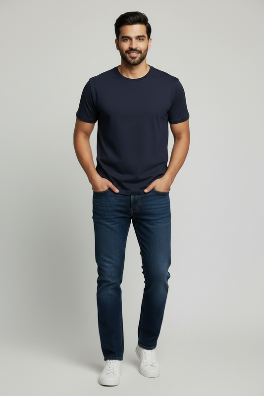 Classic Supima Tee - Navy Blue