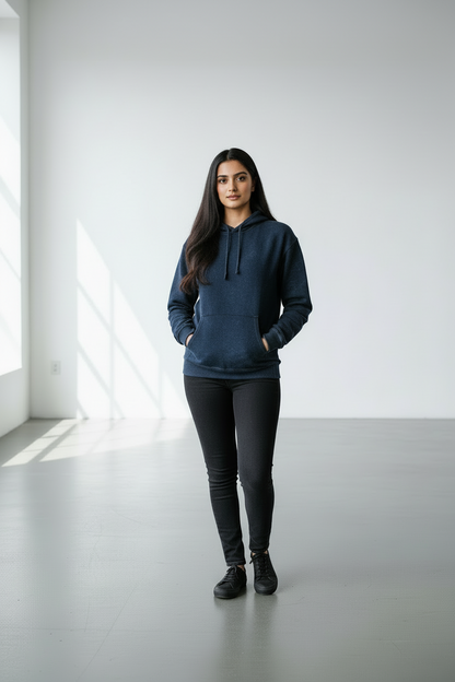 Classic Acid Washed Hoodie - Navy Blue