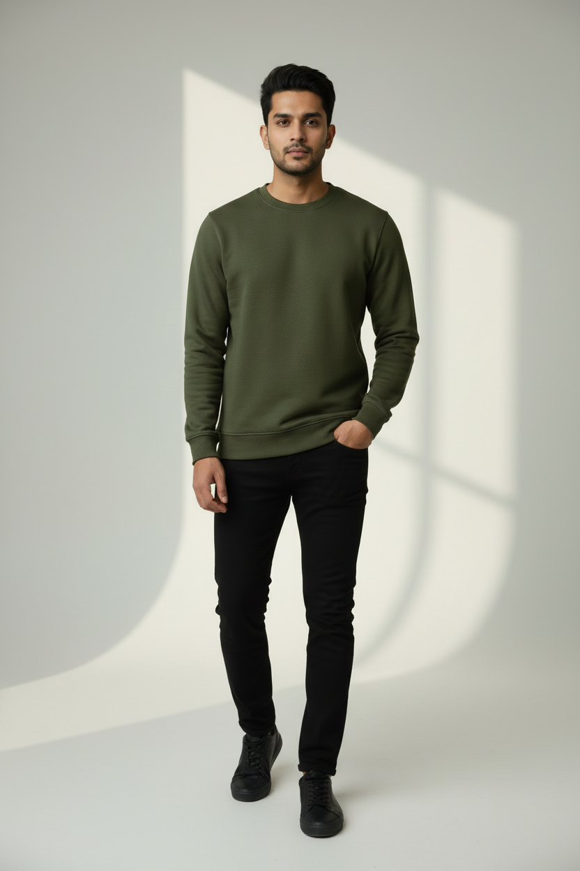 Classic Sweatshirt - Olive Green