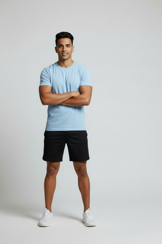 Classic Active Stretch Tee - Baby Blue