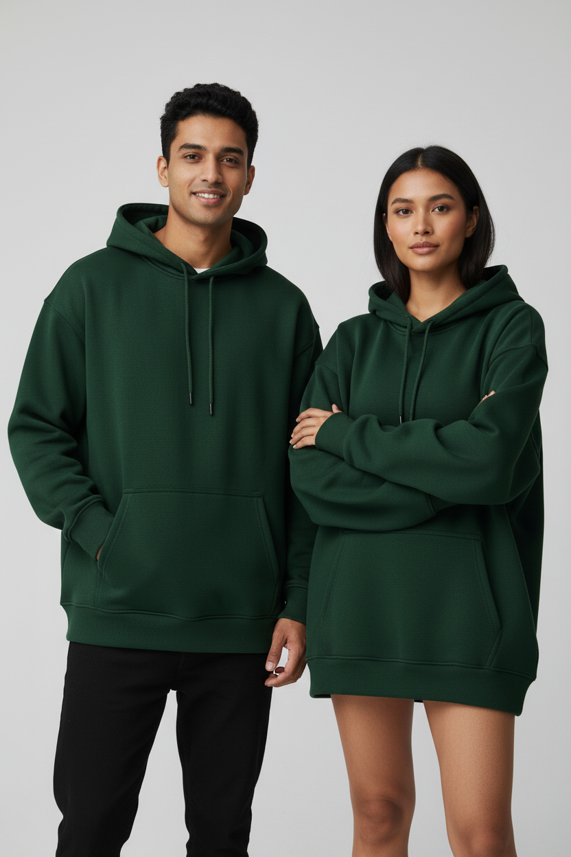 Classic Oversized Hoodie - Bottle Green