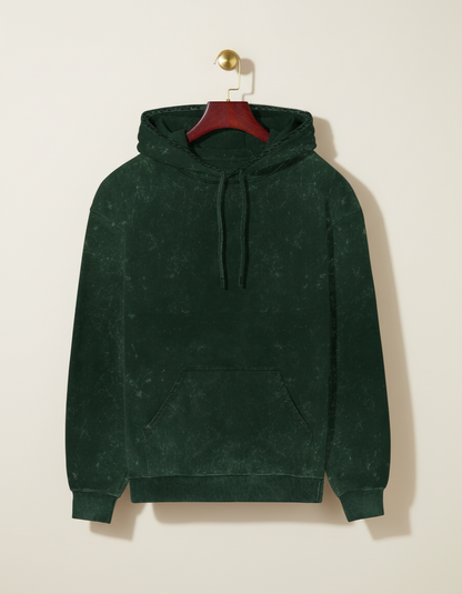 Classic Acid Washed Hoodie - Bottle Green