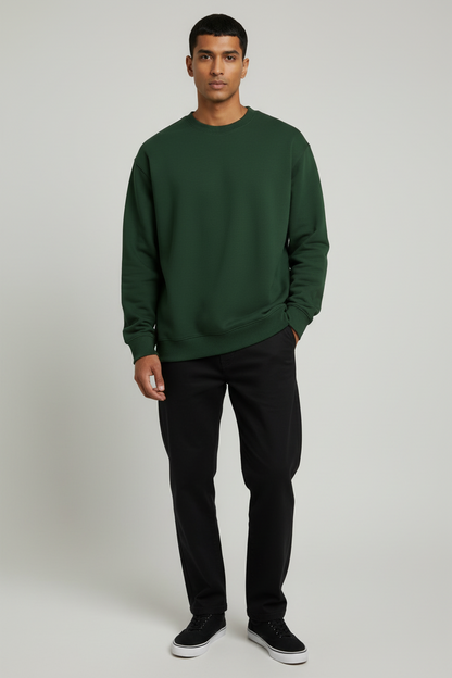 Classic Oversized Sweatshirt - Bottle Green
