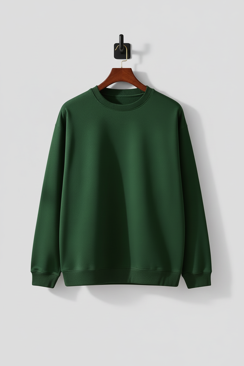 Classic Oversized Sweatshirt - Bottle Green