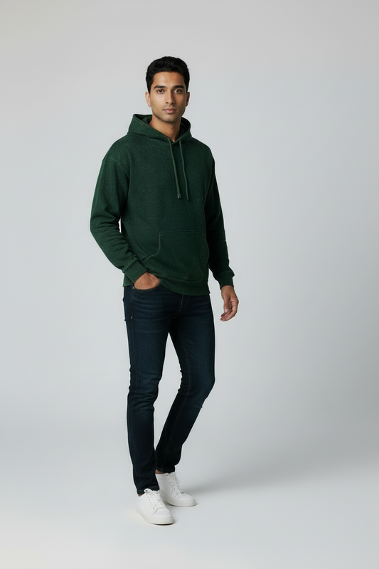 Classic Acid Washed Hoodie - Bottle Green