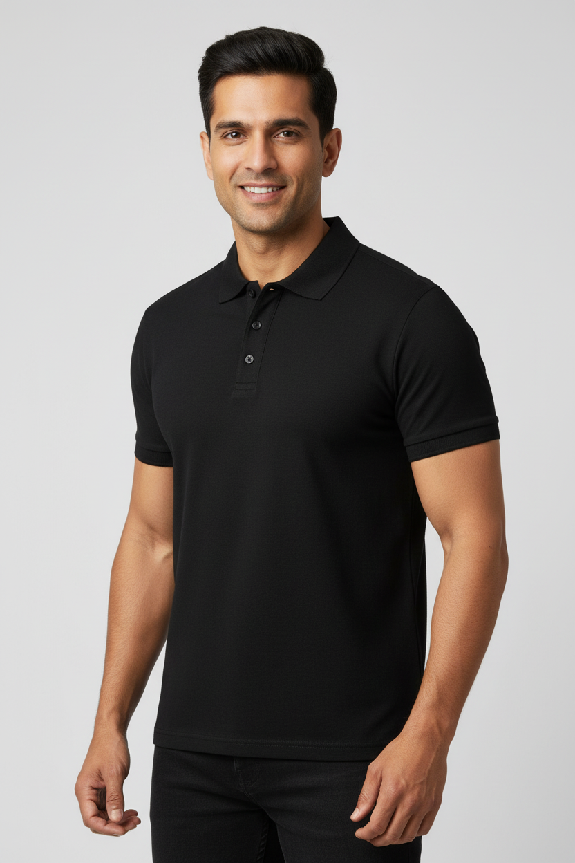 Classic Polo Tee - Black